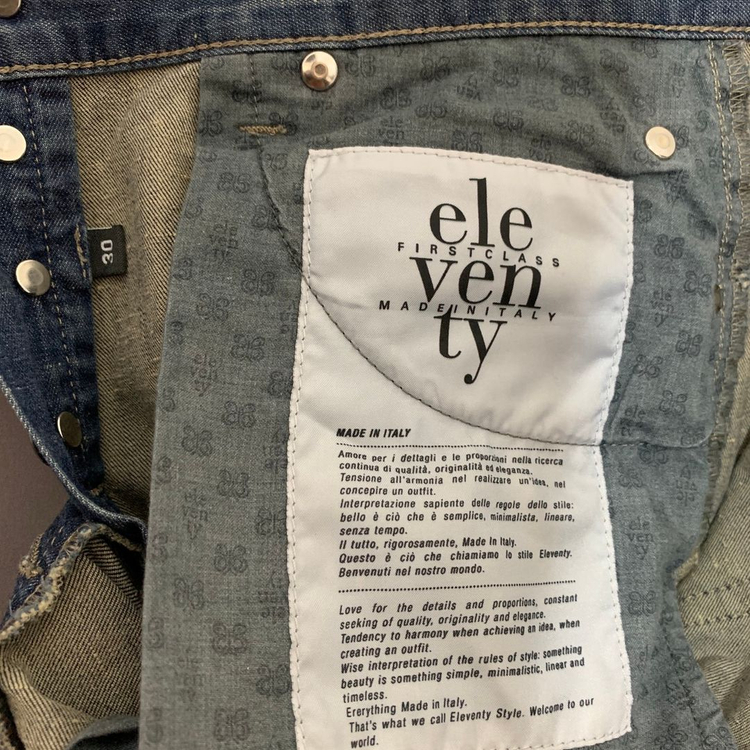 30인치 ELEVENTY 일레븐티 5포켓 워싱 스판 데님 청바지--4