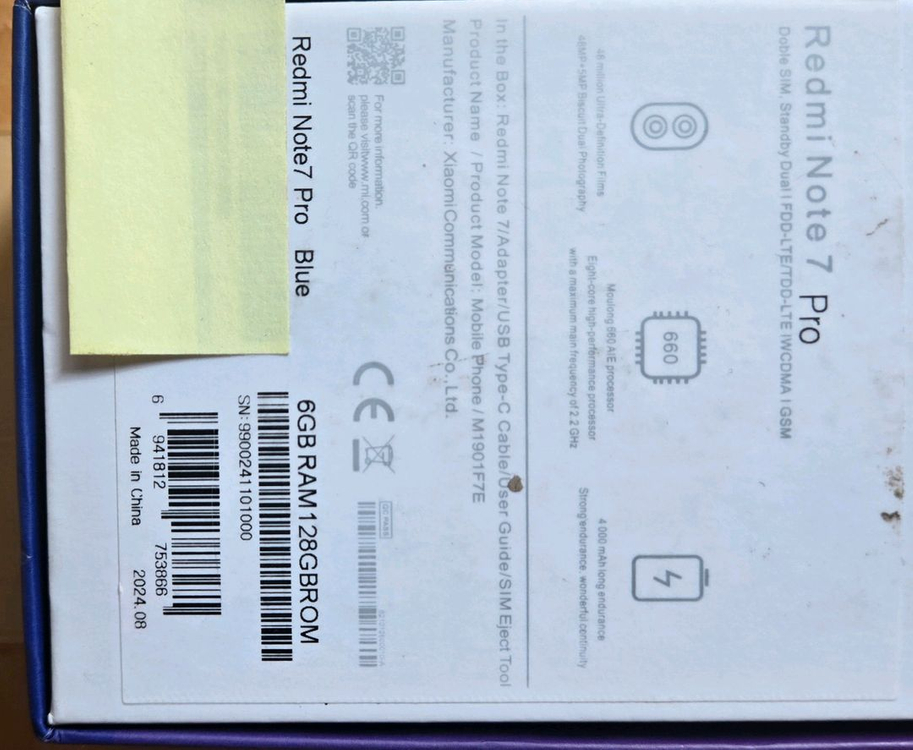 샤오미 홍미노트7 Pro 6GB/128GB(미사용)--1