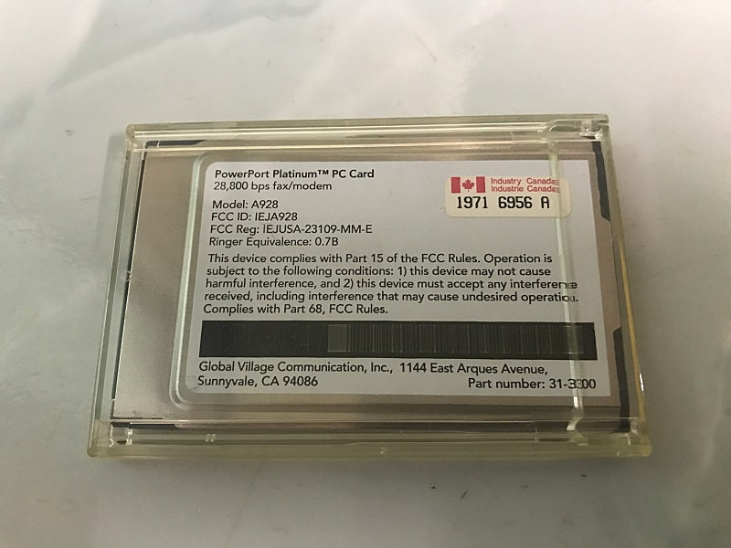 애플 올드맥 노트북 파워북용 PCMCIA 모뎀카드--1