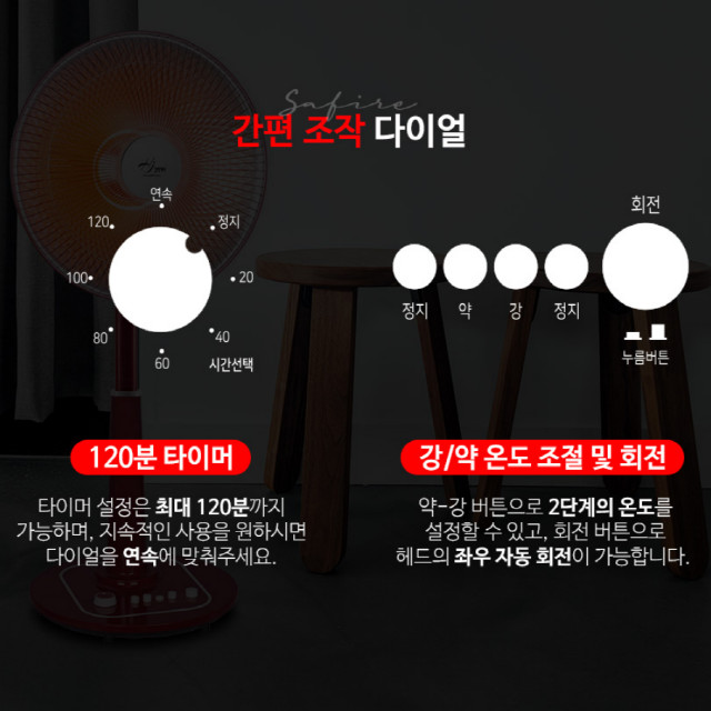 선풍기형 스탠드 히터 전기히터 전기난로 미개봉새제품 이미지