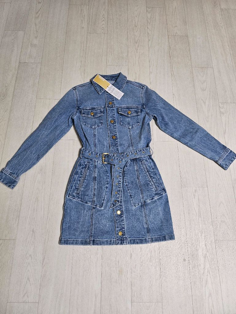 [새상품] 마이클코어스 벨티드 데님 미니 원핏xs사이즈--3