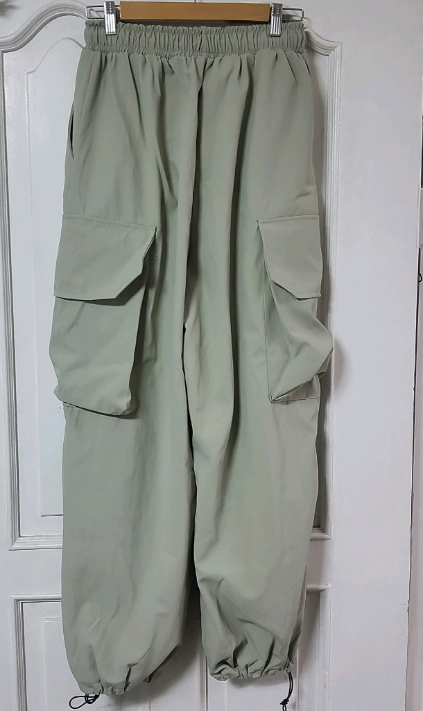 새상품 밴딩 카고 와이드 조거팬츠 바지--2