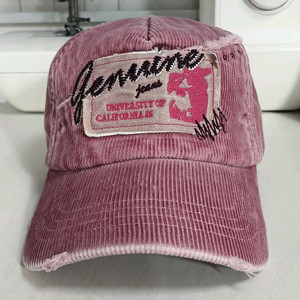 핑크 빈티지 골지 캡 모자