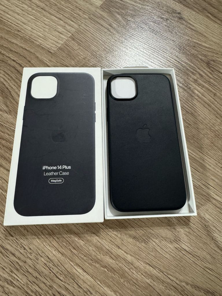 아이폰14 플러스 정품 가죽 케이스 미드나잇 이미지
