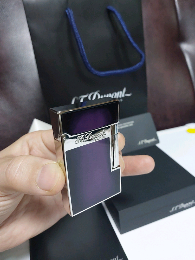 [새상품,한정판] 듀퐁라이터 라인2 신형 ca16260 아뜰리에 퍼플 쌍불 듀퐁 라이타--1