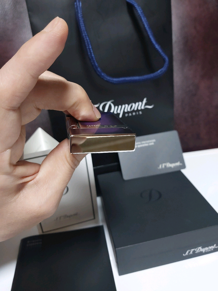 [새상품,한정판] 듀퐁라이터 라인2 신형 ca16260 아뜰리에 퍼플 쌍불 듀퐁 라이타--5