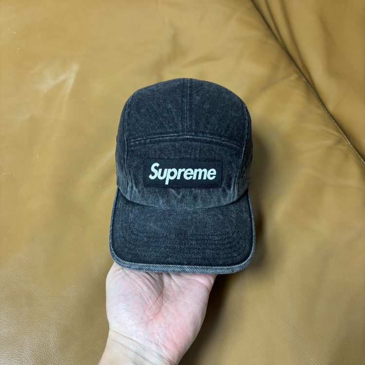 슈프림 캠프캡 모자 박스로고 23ss 데님 블랙--2