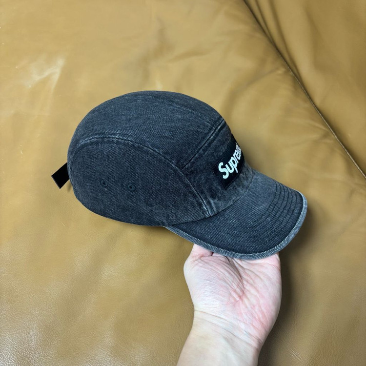 슈프림 캠프캡 모자 박스로고 23ss 데님 블랙--3