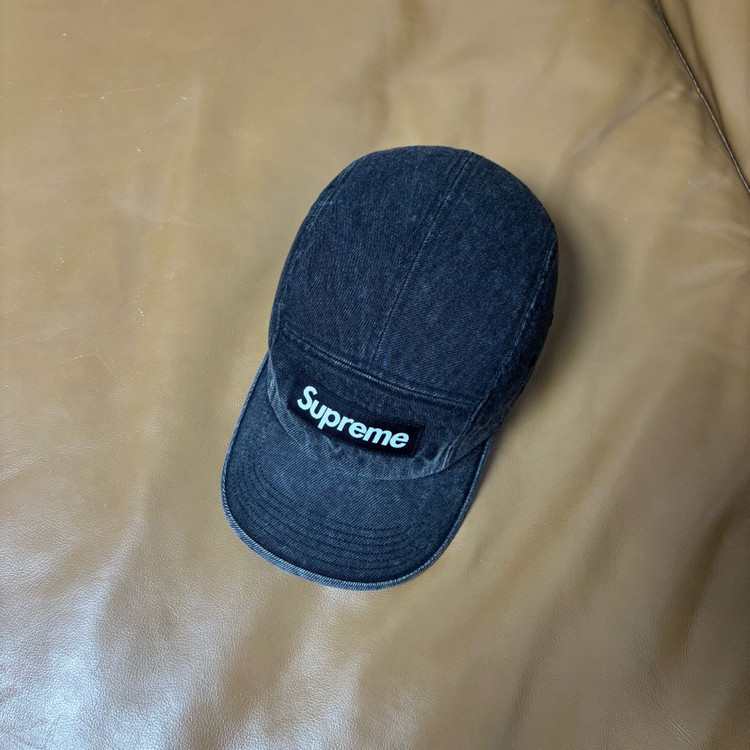 슈프림 캠프캡 모자 박스로고 23ss 데님 블랙--5