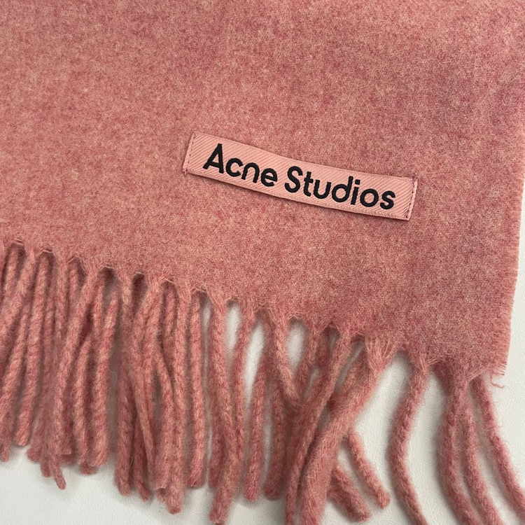 아크네 스튜디오 프린지 내로우 머플러 로즈 멜란지--1