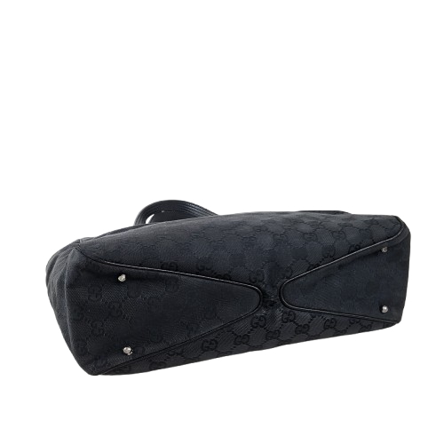 정품 구찌 블랙 자가드 숄더백--5