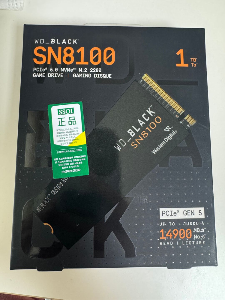 (최저가,원가55)샌디스크 WD NVMe SN8100 1TB SSD미개봉--0