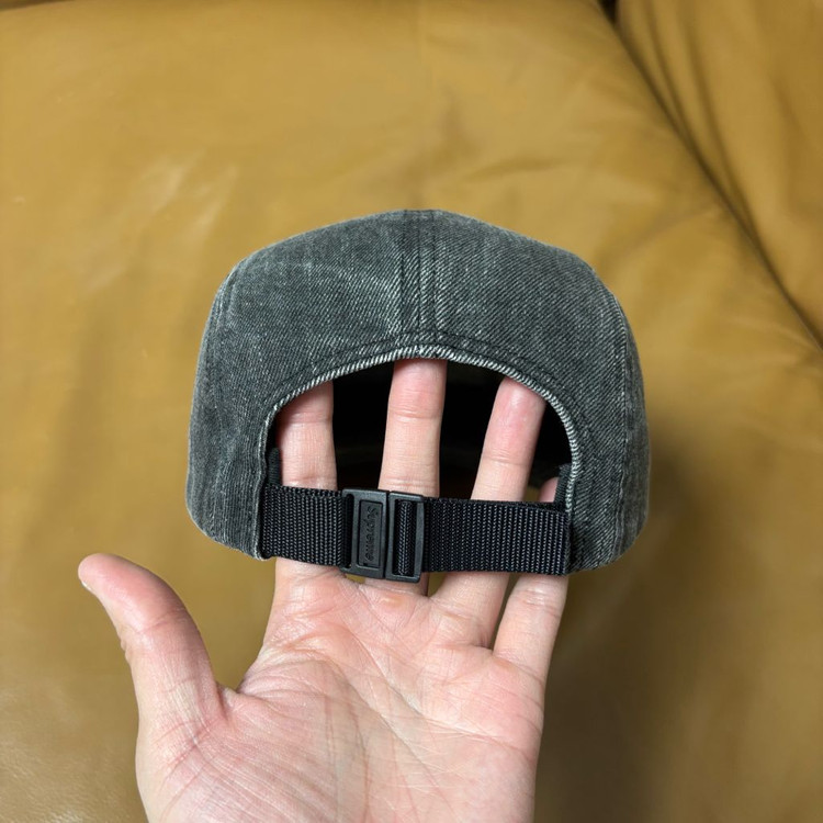 슈프림 캠프캡 모자 박스로고 데님 블랙--6