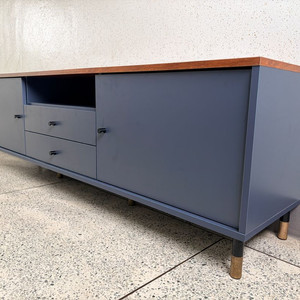 인창포엠가구 거실장 다크네이비&브라운 1800 상태최상