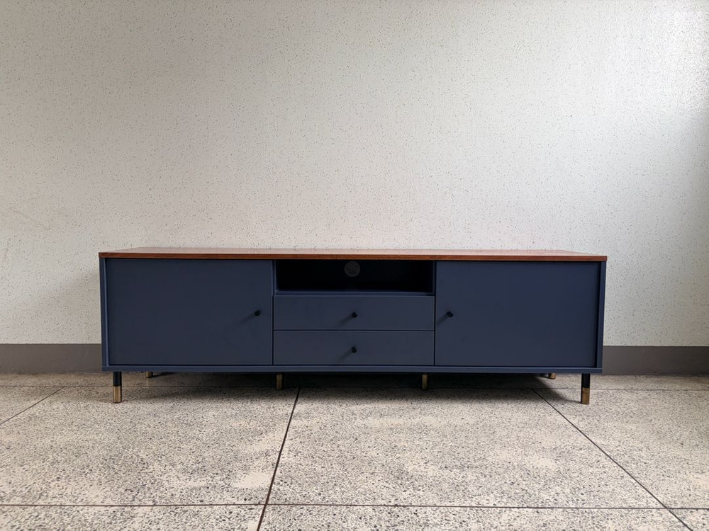 인창포엠가구 거실장 다크네이비&브라운 1800 상태최상--1