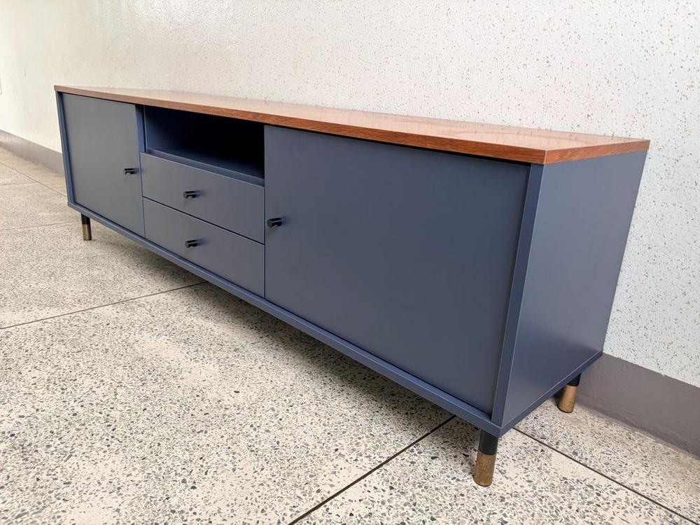 인창포엠가구 거실장 다크네이비&브라운 1800 상태최상--7