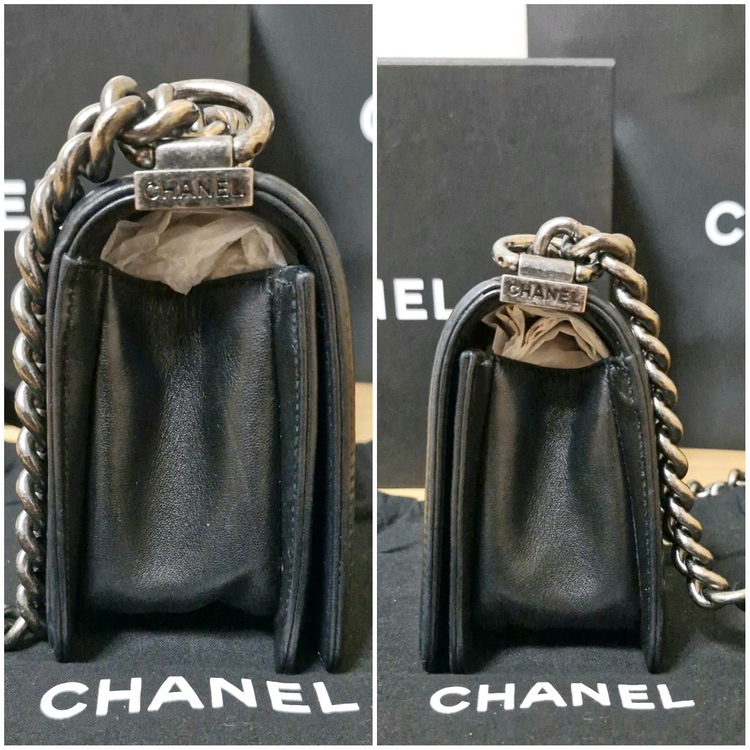 샤넬 보이백 스몰 카프스킨 엔틱 23번대--5