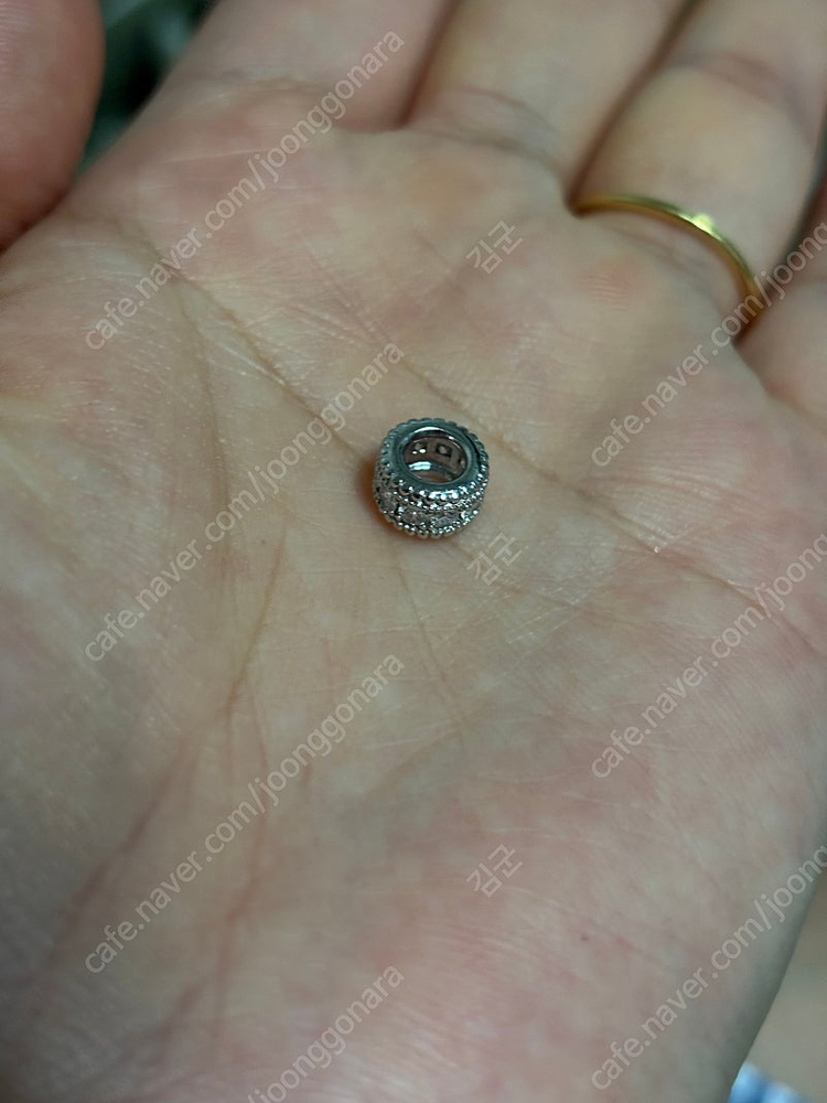 [새제품] 14k 원통 펜던트 랩다이아 화이트골드 이미지