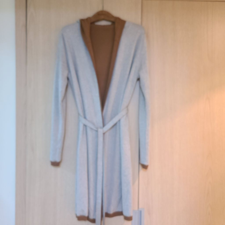 새상품 카멜색 울 롱가디건 55~66--2