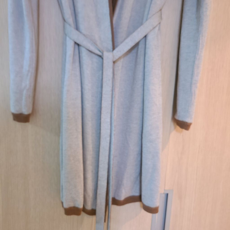 새상품 카멜색 울 롱가디건 55~66--4