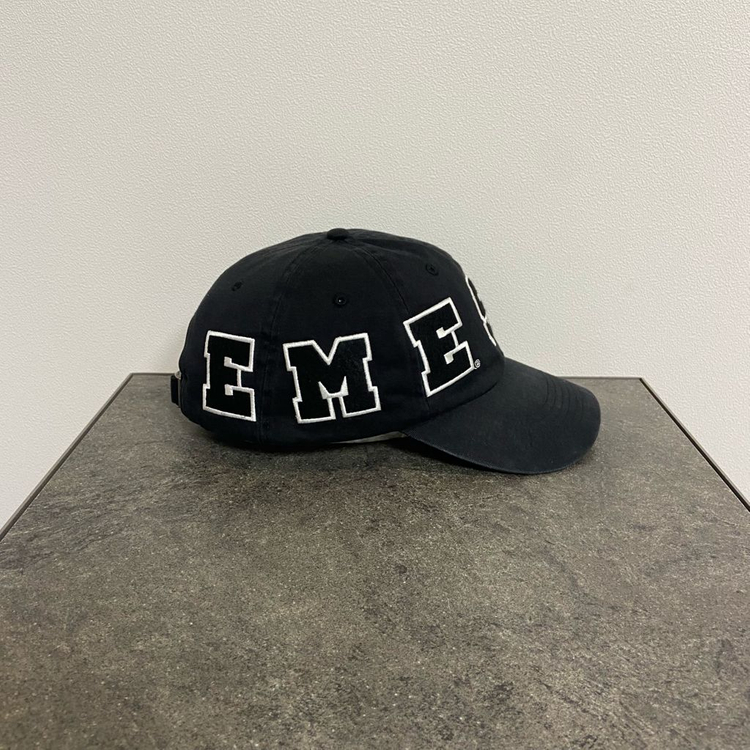 (OS) 슈프림 6패널 볼캡 모자 로고 워시드 블랙--1