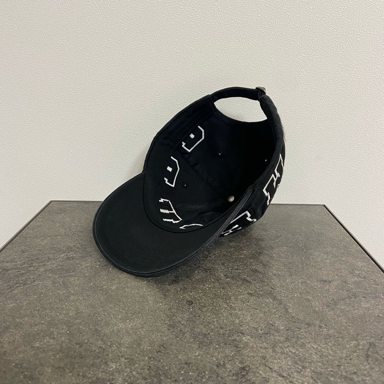 (OS) 슈프림 6패널 볼캡 모자 로고 워시드 블랙--5