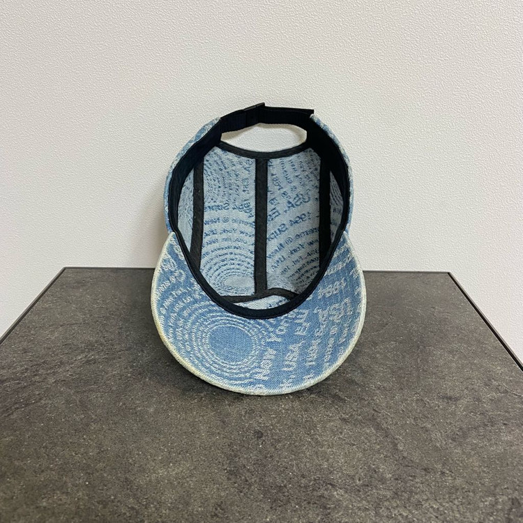 (OS) 슈프림 박스로고 캠프캡 모자 워시드 데님--4