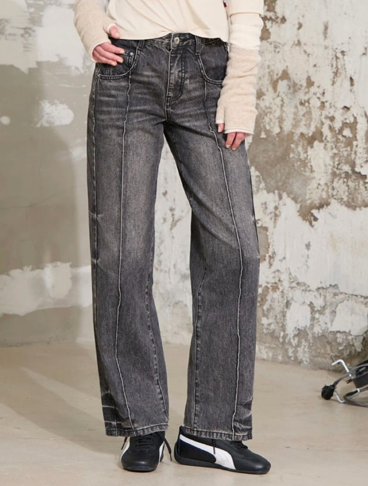 쥬시쥬디 핀턱 청바지 블랙, 블루 28 이미지