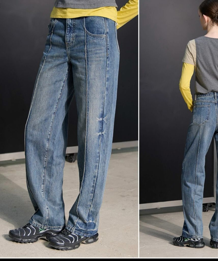 쥬시쥬디 핀턱 청바지 블랙, 블루 28 이미지