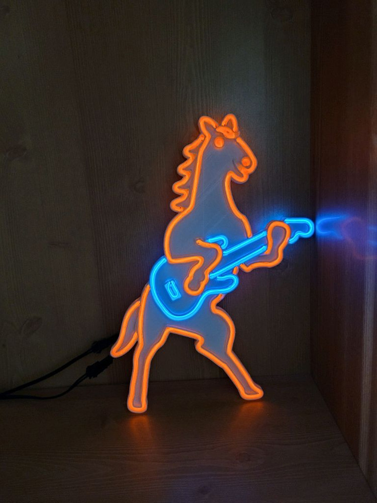 네온사인 말 일렉기타 led 램프 이미지
