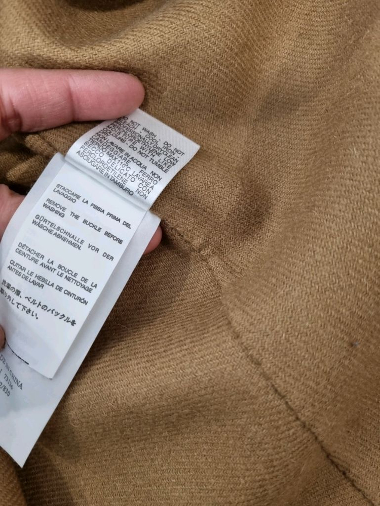 막스마라 스튜디오 폭스퍼 트리밍 케이프 코트 / 카멜 / 울·캐시미어 /--6