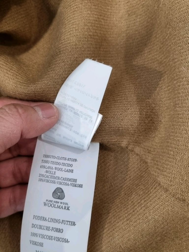 막스마라 스튜디오 폭스퍼 트리밍 케이프 코트 / 카멜 / 울·캐시미어 /--7