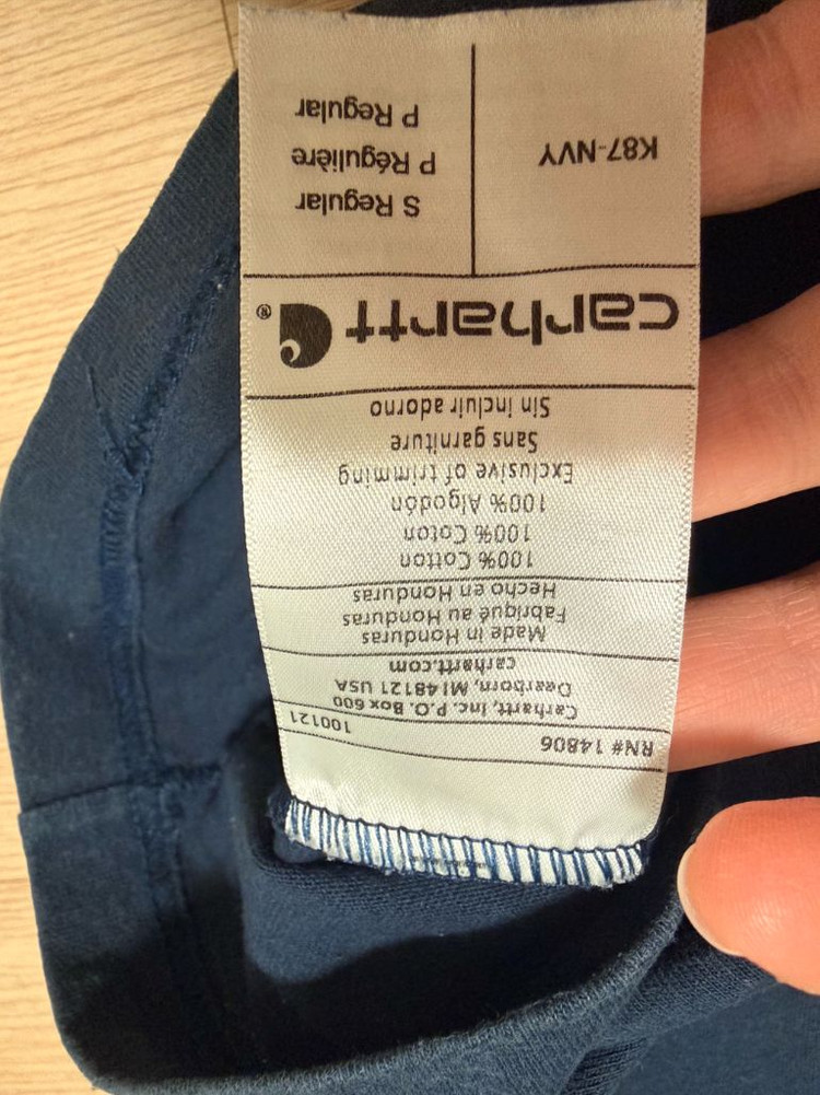 칼하트 다크블루 남성 반팔티 면 티셔츠 S 사이즈 95~100 정도--3