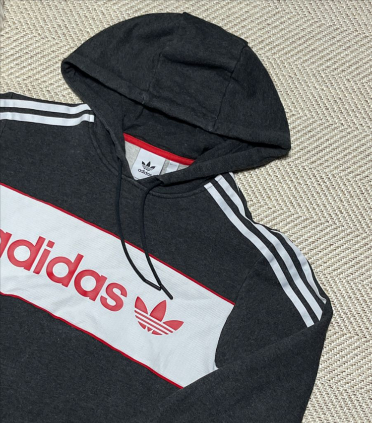 공용 아디다스 오버핏 후드 티셔츠 후드티 XS--6