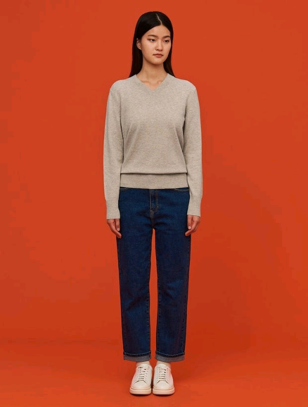 빈폴레이디스 캐시미어 블렌드 V넥 니트--0