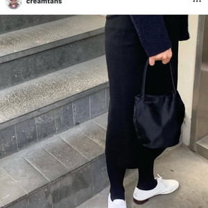 타낫 Tannat 유서빈님 명품 빈티지 새틴 블랙 토트백