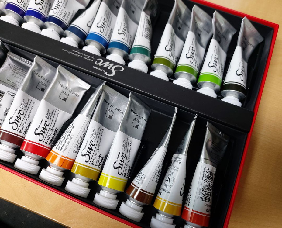 신한 최고급 전문가용 수채화물감 24색 (사용후 보관중)--5