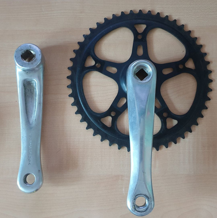 부품 처분> 자전거 크랭크 세트 및 쿠션 안장, 자물쇠--1