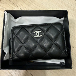 샤넬 램스킨 은장 지퍼돌이 카드지갑 풀박스 새상품 이미지