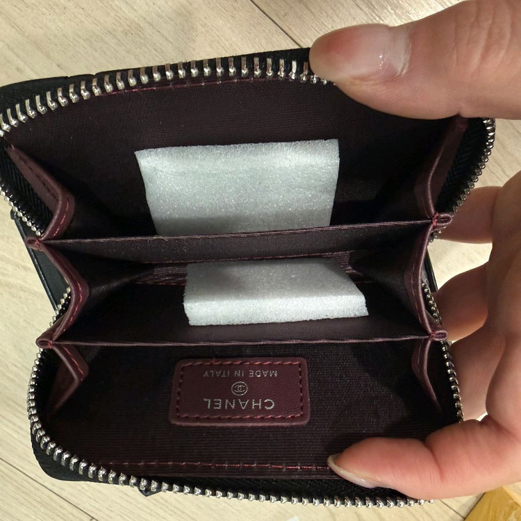 샤넬 램스킨 은장 지퍼돌이 카드지갑 풀박스 새상품 이미지