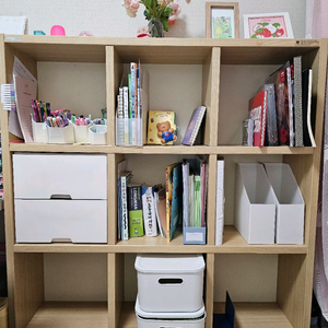 한샘 3단책장 9칸 SAM 책장 +한샘 책장전용 인서트서랍 2단 각각2만