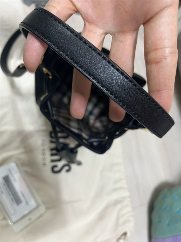 DAKS 닥스 블랙 테디베어 자수 버킷백--3