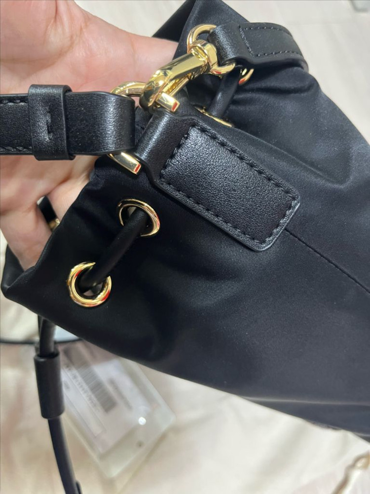 DAKS 닥스 블랙 테디베어 자수 버킷백--6