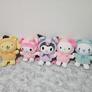 산리오 베어후드 마이멜로디 시나모롤 키티 쿠로미 폼폼푸린 중형 인형 새거 이미지