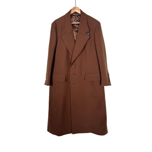 [48] Tomford 톰포드 남성 레더 울 캐시미어 싱글 롱코트 브라운 이미지