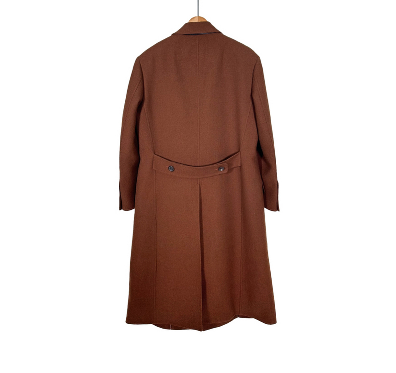 [48] Tomford 톰포드 남성 레더 울 캐시미어 싱글 롱코트 브라운 이미지