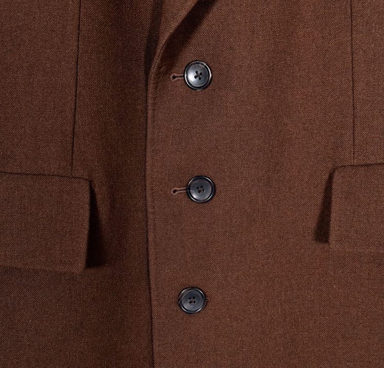 [48] Tomford 톰포드 남성 레더 울 캐시미어 싱글 롱코트 브라운 이미지