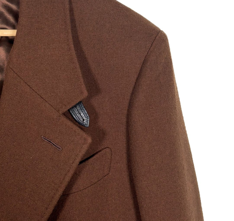 [48] Tomford 톰포드 남성 레더 울 캐시미어 싱글 롱코트 브라운 이미지