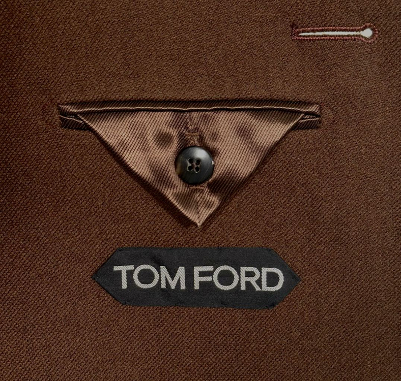 [48] Tomford 톰포드 남성 레더 울 캐시미어 싱글 롱코트 브라운 이미지