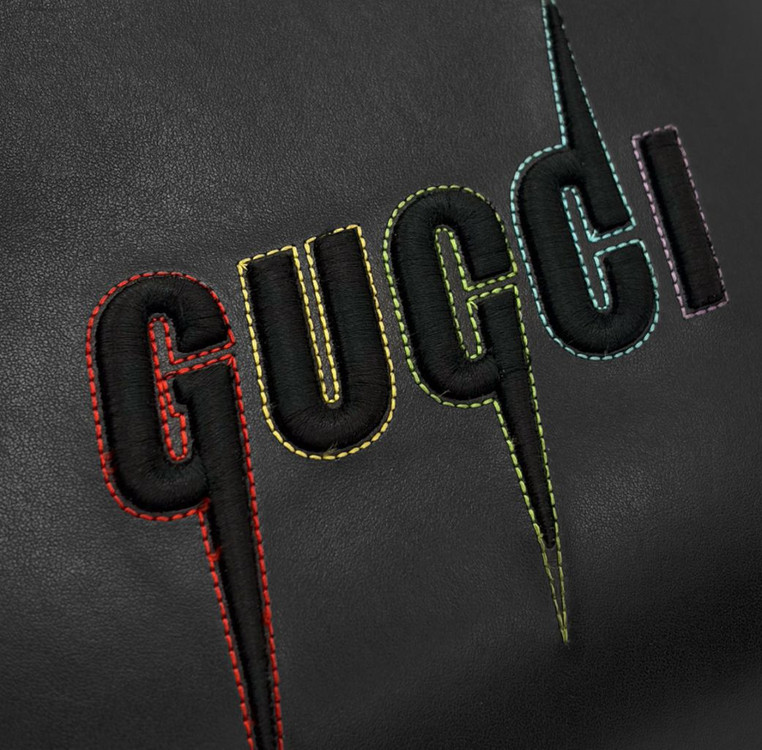 [OS] 구찌 님성 블레이드 자수 로고 클러치 백 파우치 블랙--3